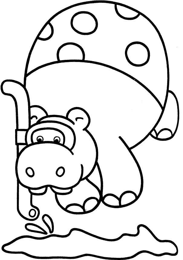 Animale hipopotami de colorat p07