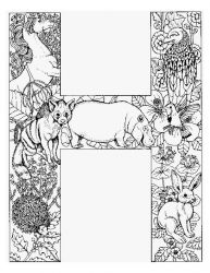 plansa de colorat alfabetul cu animale #8