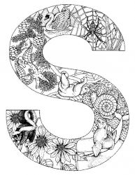 plansa de colorat alfabetul cu animale #19