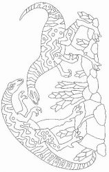 plansa de colorat animale dinozauri #3