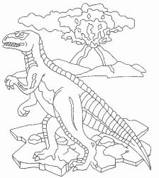 plansa de colorat animale dinozauri #7