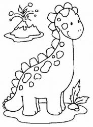 plansa de colorat animale dinozauri #9