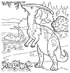 plansa de colorat animale dinozauri #14