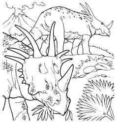 plansa de colorat animale dinozauri #17