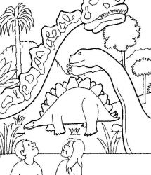 plansa de colorat animale dinozauri #1