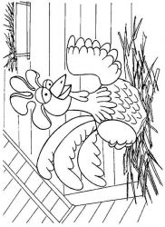 plansa de colorat animale gaini #18