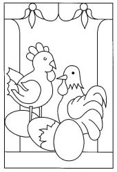 plansa de colorat animale gaini #6