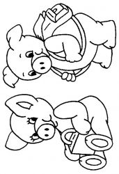 plansa de colorat animale purcelusi #4