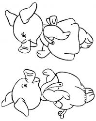 plansa de colorat animale purcelusi #9
