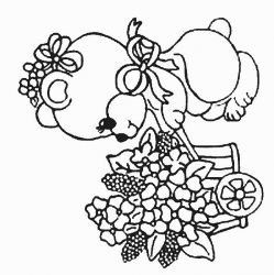 plansa de colorat animale ursuleti #16