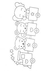 plansa de colorat animale ursuleti #19