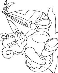 plansa de colorat animale ursuleti #9