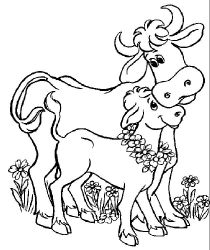 plansa de colorat animale vaci #7
