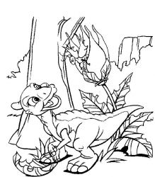 plansa de colorat bebe dinozauri #3