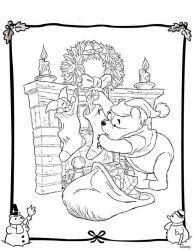 plansa de colorat christmas disney #9