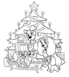 plansa de colorat christmas disney #11