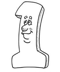 plansa de colorat cifrele #1