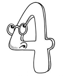 plansa de colorat cifrele #4