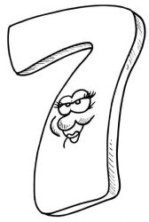 plansa de colorat cifrele #7