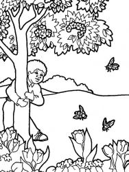 plansa de colorat copaci #8
