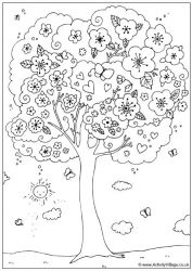 plansa de colorat copaci #9