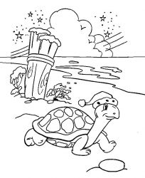 plansa de colorat craciun animale #1