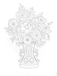 plansa de colorat flori #1