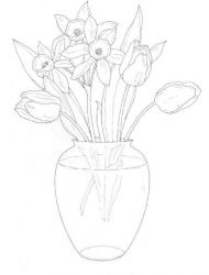 plansa de colorat flori #3