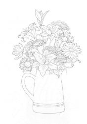 plansa de colorat flori #10