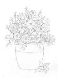 plansa de colorat flori #12