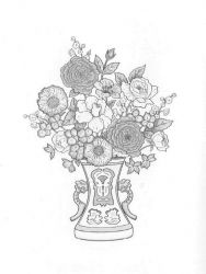 plansa de colorat flori #14