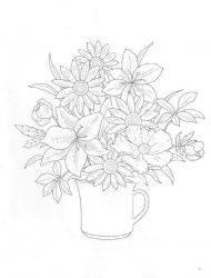 plansa de colorat flori #16