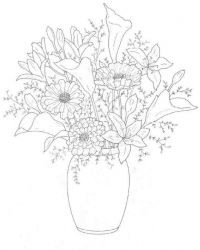 plansa de colorat flori #1