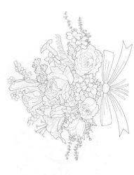 plansa de colorat flori #3