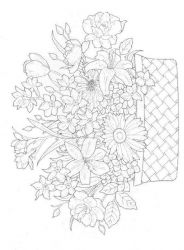 plansa de colorat flori #4