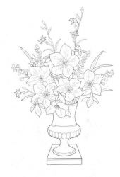 plansa de colorat flori #6