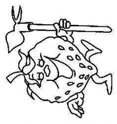 plansa de colorat fructe capsune #8