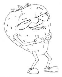 plansa de colorat fructe capsune #12