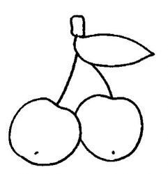 plansa de colorat fructe cirese #7