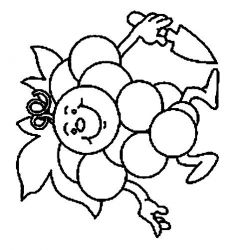 plansa de colorat fructe struguri #1