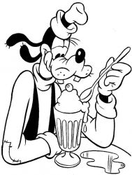 plansa de colorat goofy #3