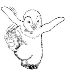 plansa de colorat happy feet #1