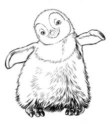 plansa de colorat happy feet #2