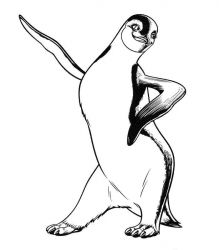 plansa de colorat happy feet #5