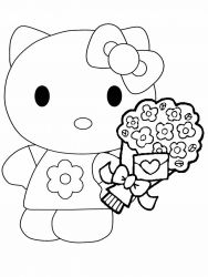 plansa de colorat hello kitty #4