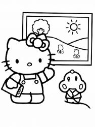 plansa de colorat hello kitty #5
