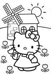 plansa de colorat hello kitty #19