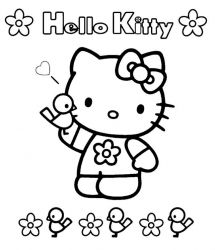 plansa de colorat hello kitty #3