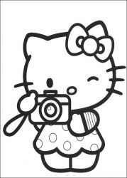 plansa de colorat hello kitty #7