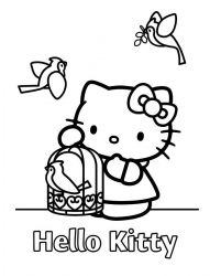 plansa de colorat hello kitty #9